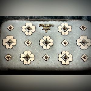PRADA-baby blue medium size wallet in excellent condition